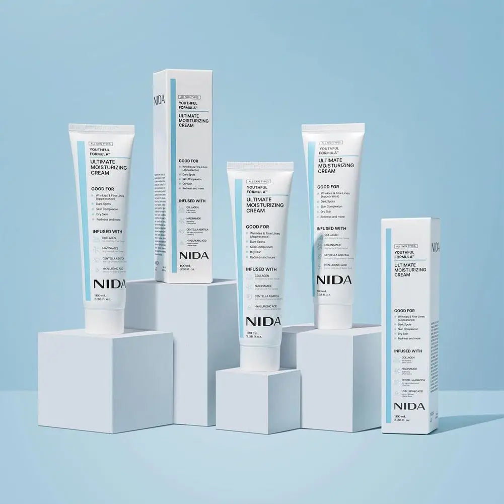 NIDA Moisturizing Cream Multi-Action Rejuvenating Face Cream Repairs Damage Ultimate Cream for All Skin Types Korean Skin Care
