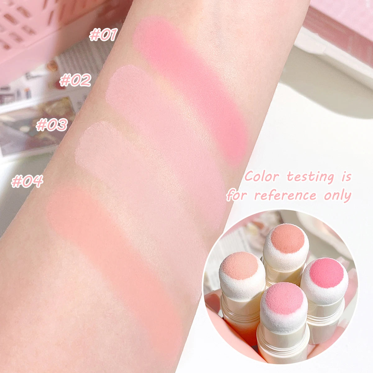 Yunrou Soft Fog Blush Stick - Energetic and Bouncy, Korean Style, Brightening, Dual-Use for Lips and Cheeks