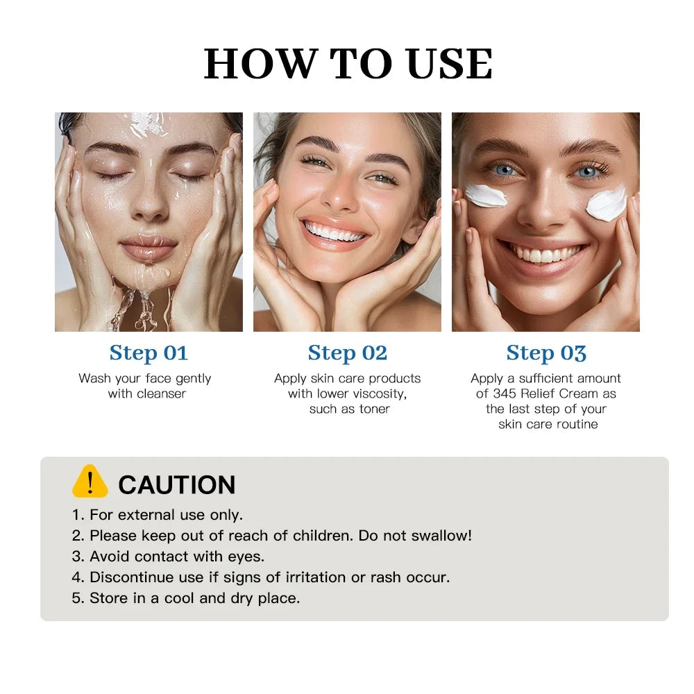 345 Relief Cream – Calm Blemishes, Hydrate Skin & Restore a Smooth Glow