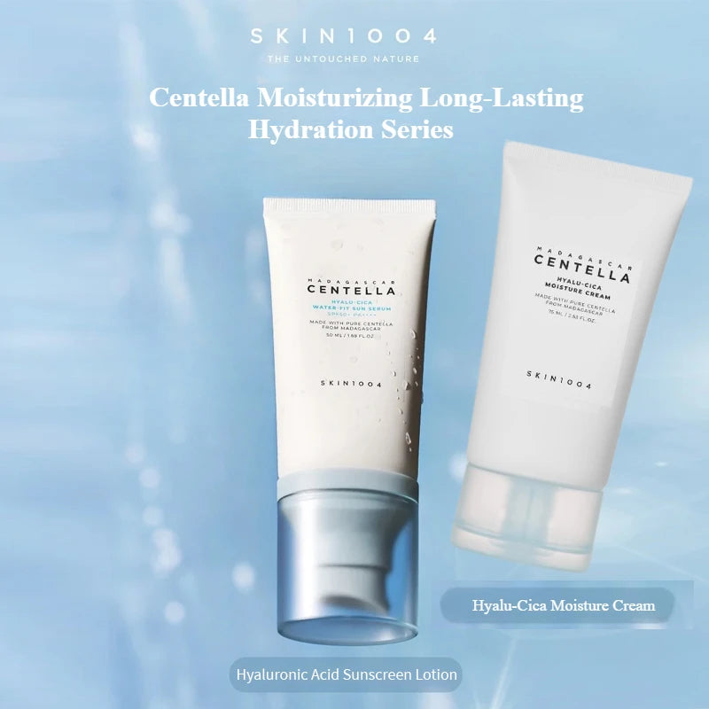Hyalu-Cica Moisture Cream & SPF50 Sun Serum – Korean Centella Hydration & Sun Protection Skincare Set
